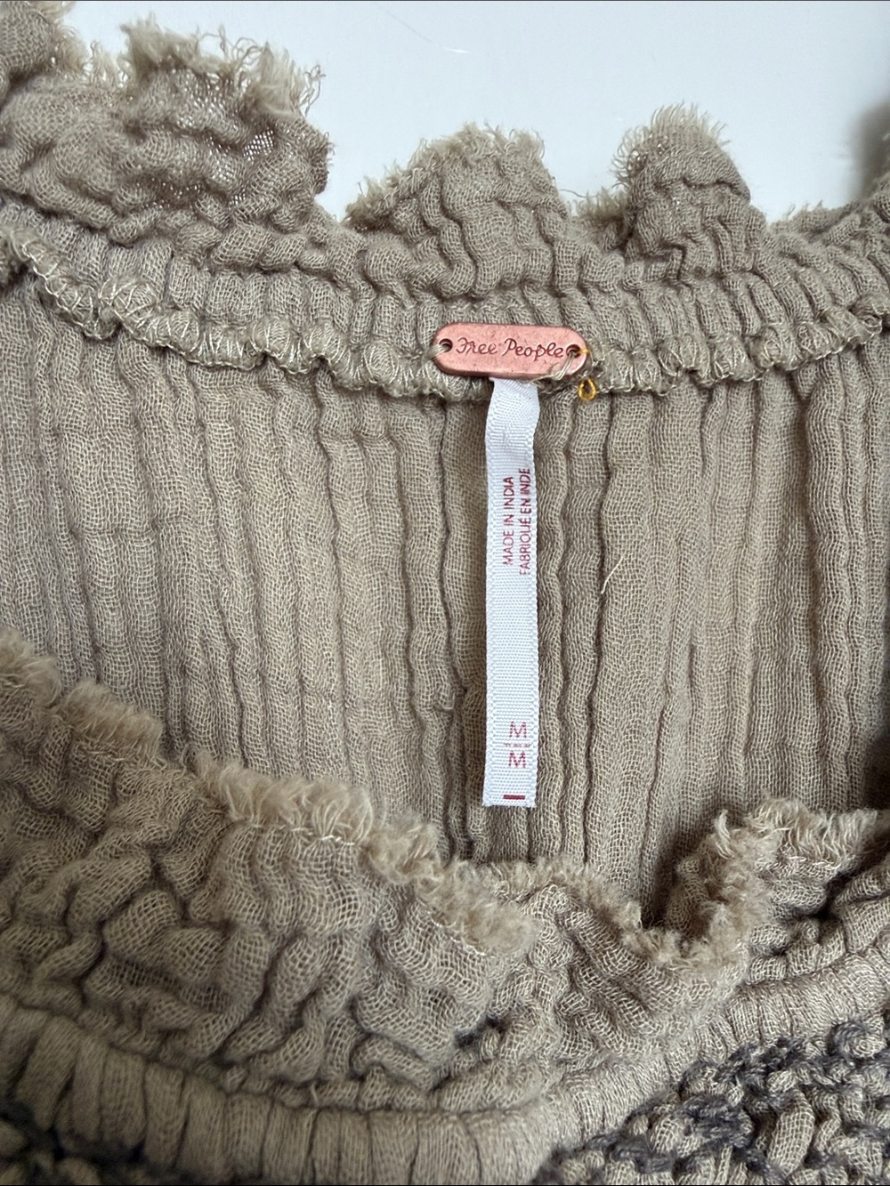 Free People Olive Taupe Maxi Dress with Crochet Bodice - Picture 2 of 6